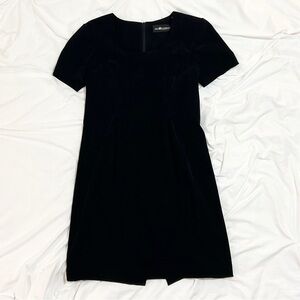 Sag Harbor Petite Black Faux Suede Sheath Dress | 4P